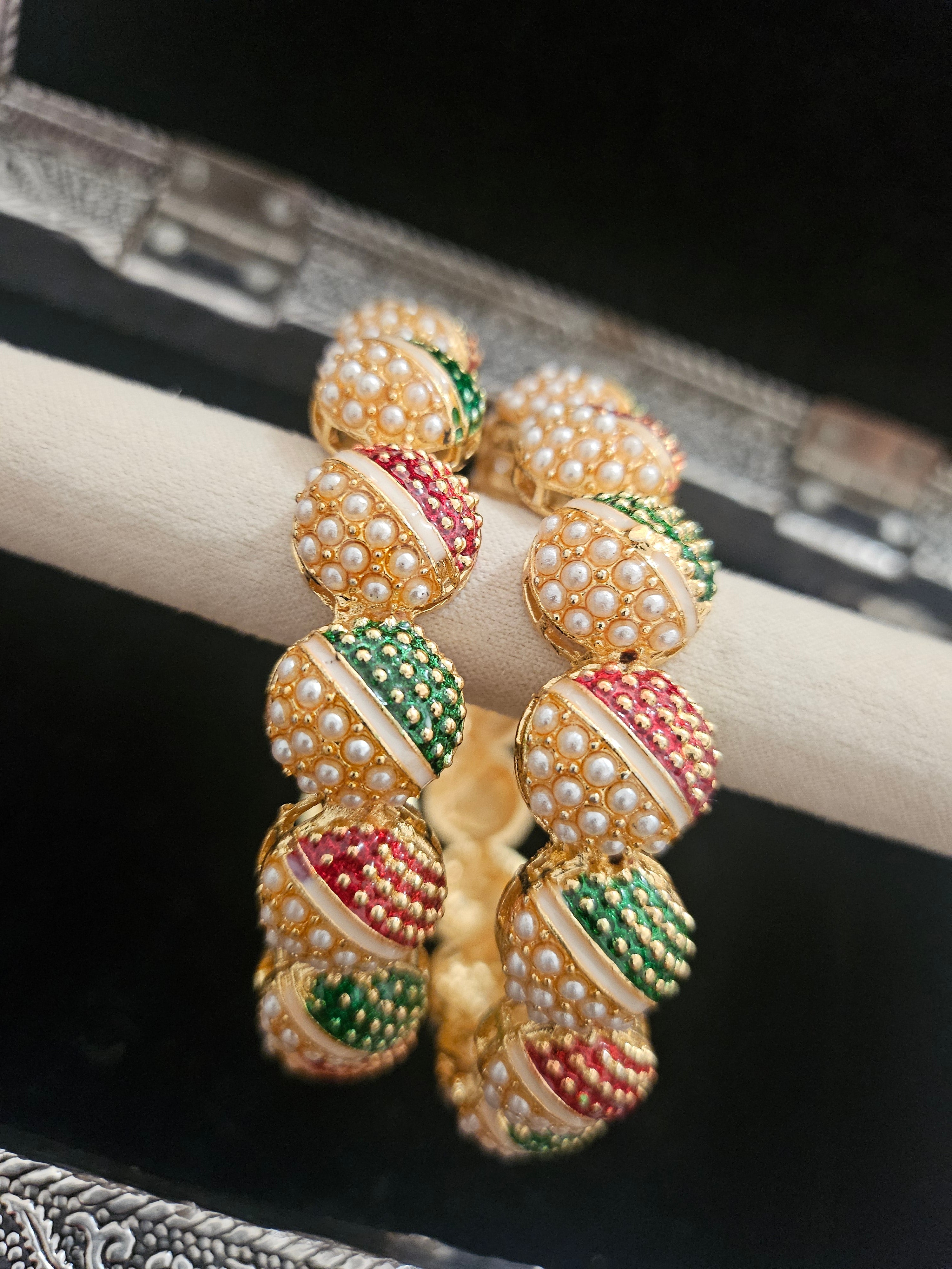 Kundan Bangles Perles & Pierres Multicolores ✨