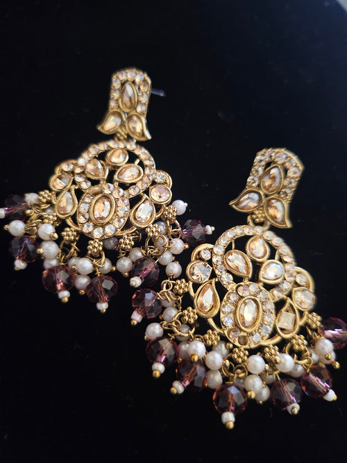 Boucles d'Oreilles Kundan Élégance Royale – Disponible en 5 Coloris