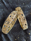 Golden Kundan Bangles – Lot de 2