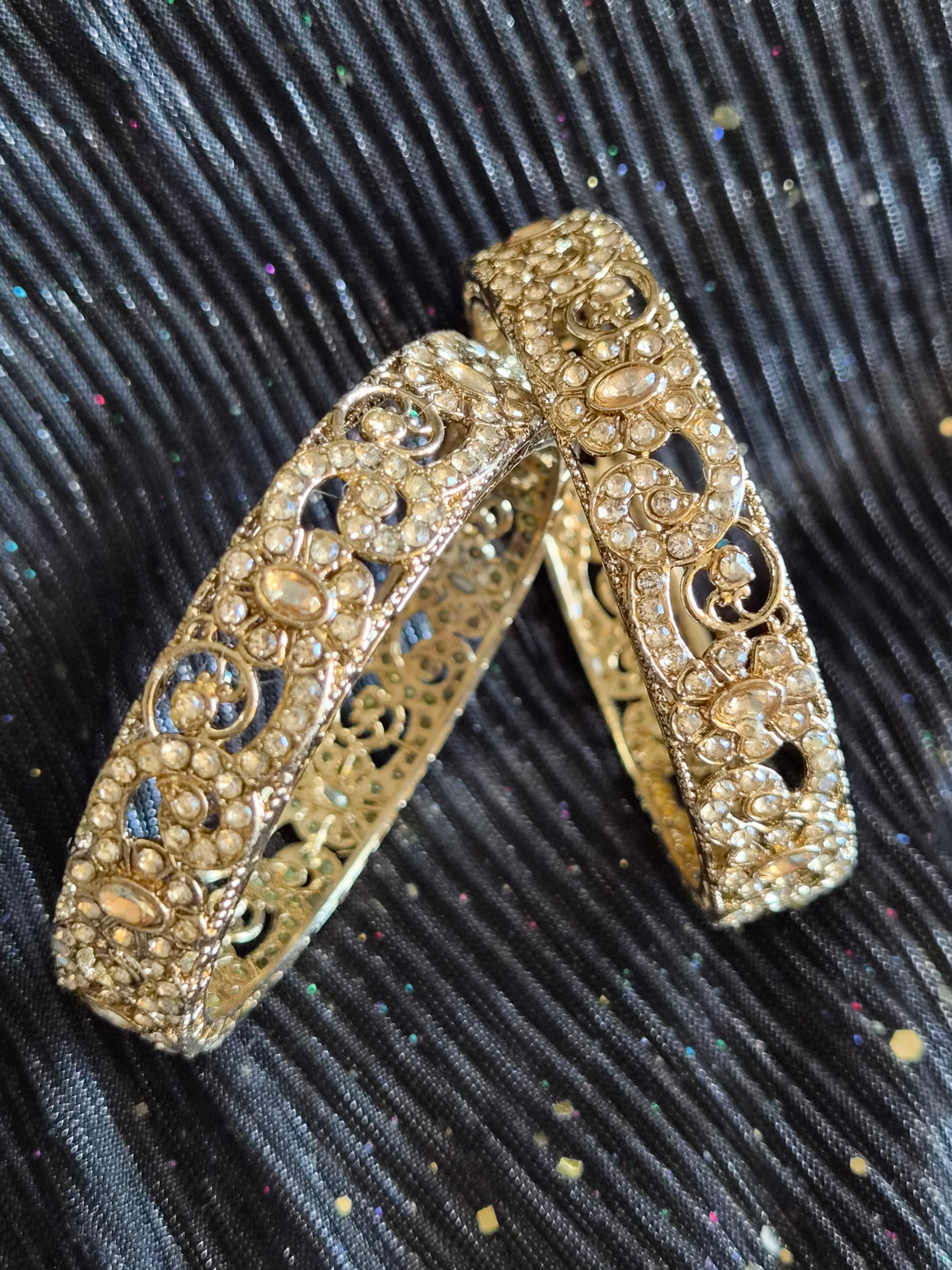 Golden Kundan Bangles – Lot de 2