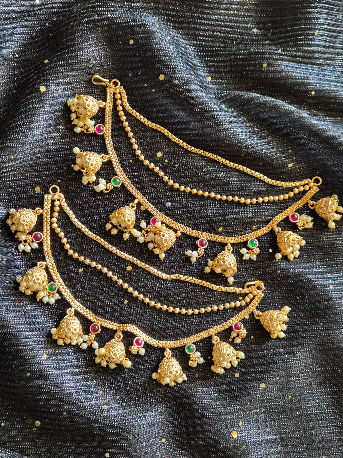 Mattal Jhumka – Pearl & Gold