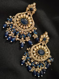 Boucles d’Oreilles Kundan Bleu Nuit