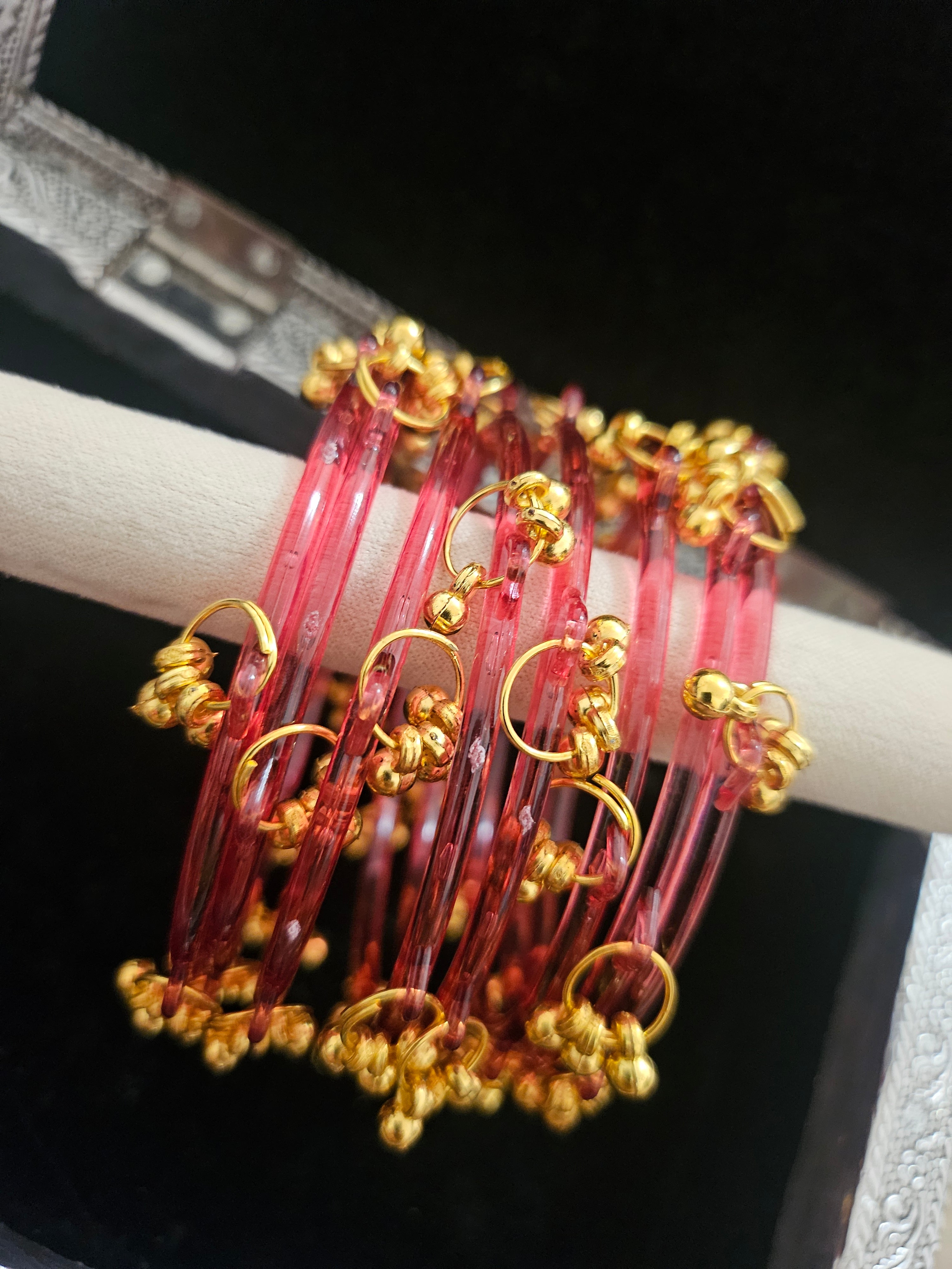 Red Plastic Kashmiri Bangles