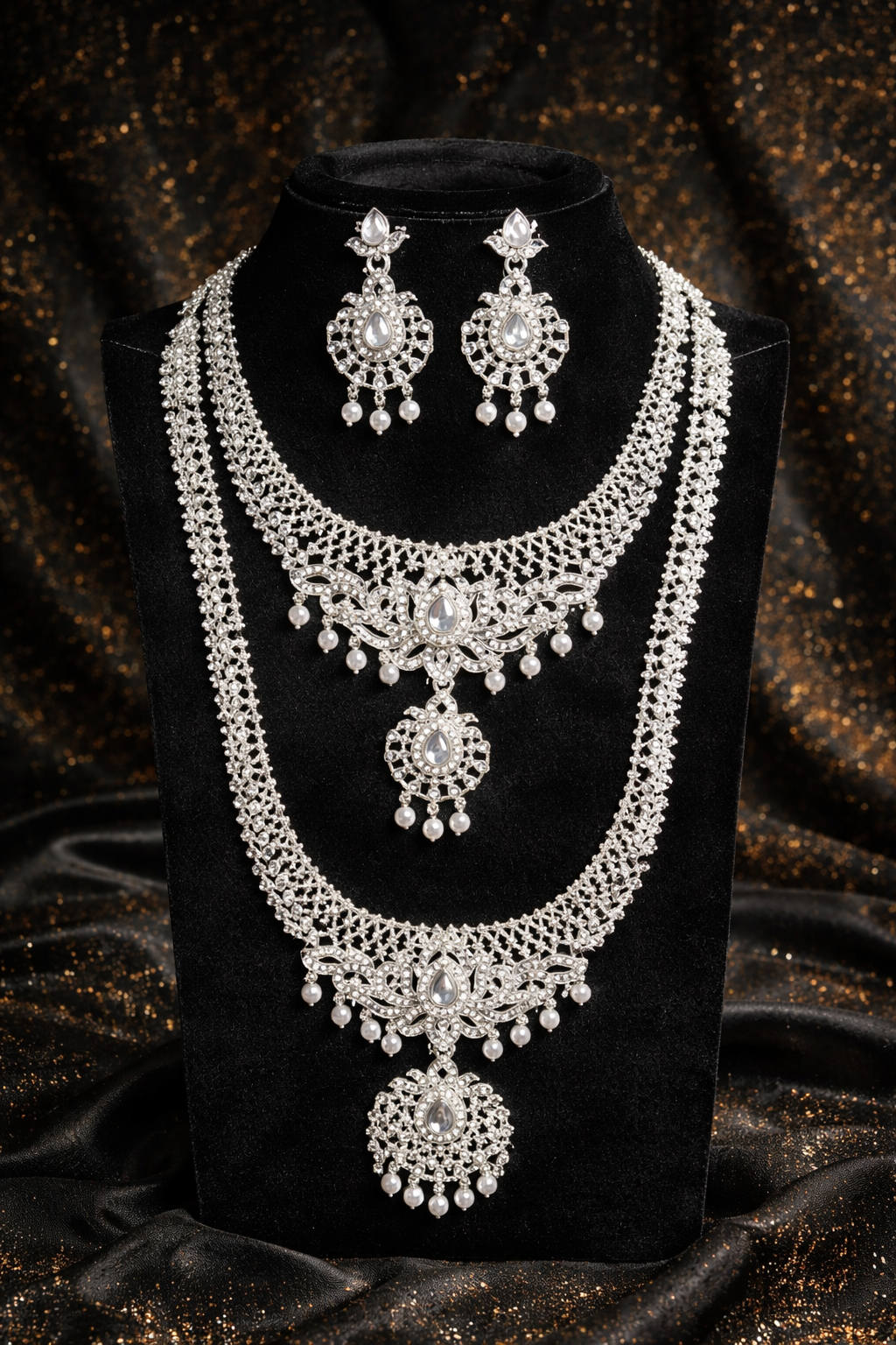 White Silver Bridal Set