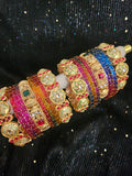 Ensemble de Glass & Kundan Bangles
