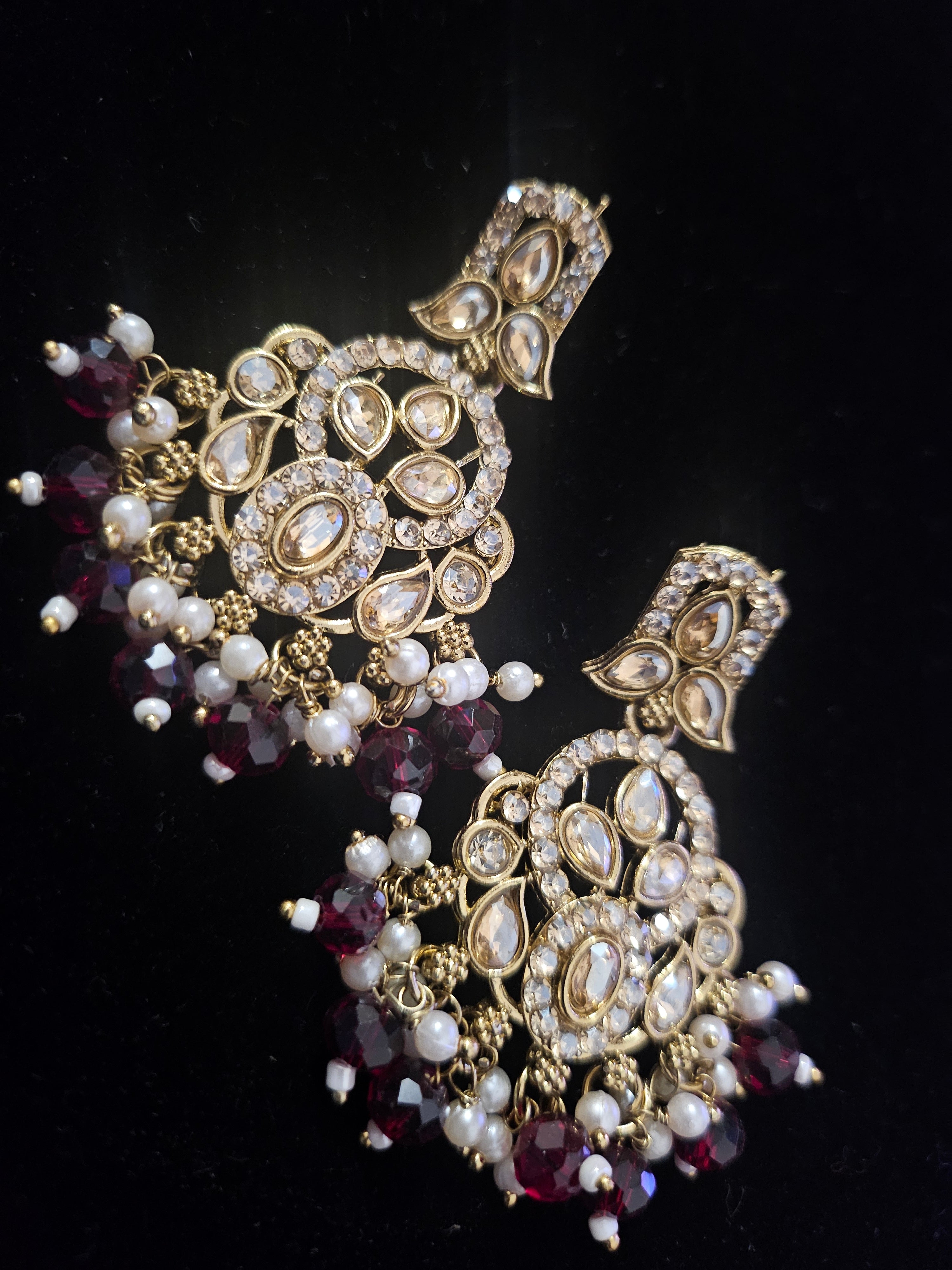 Boucles d'Oreilles Kundan Élégance Royale – Disponible en 5 Coloris