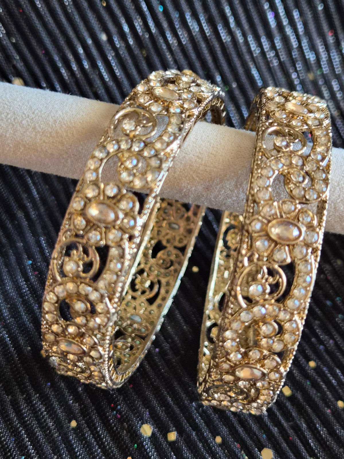 Golden Kundan Bangles – Lot de 2