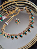 Parure Indienne Émeraude & Rubis – Bijoux Traditionnels