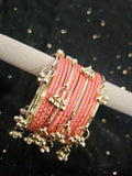 Salmon Pink Kashmiri Bangles