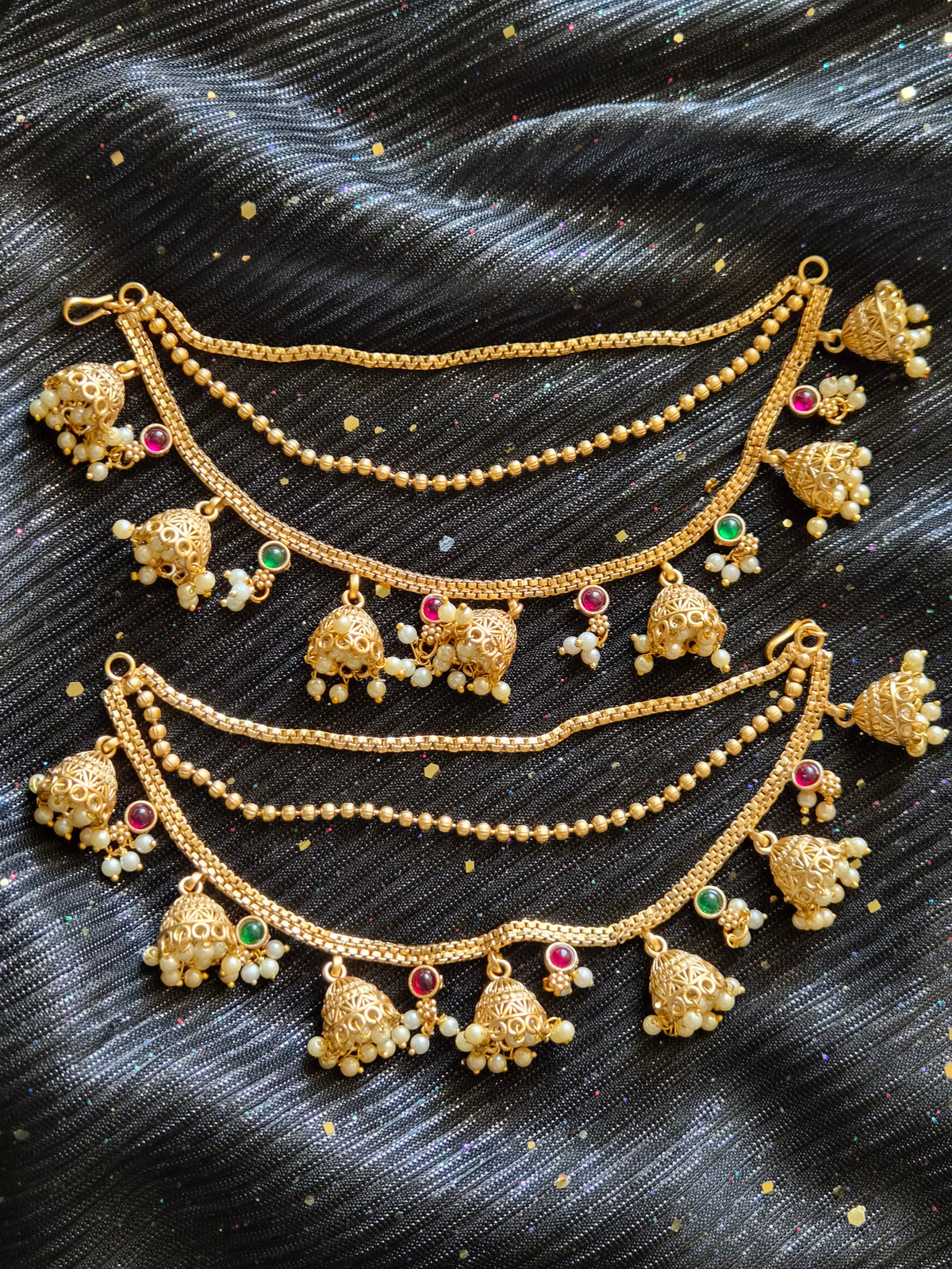 Mattal Jhumka – Pearl & Gold
